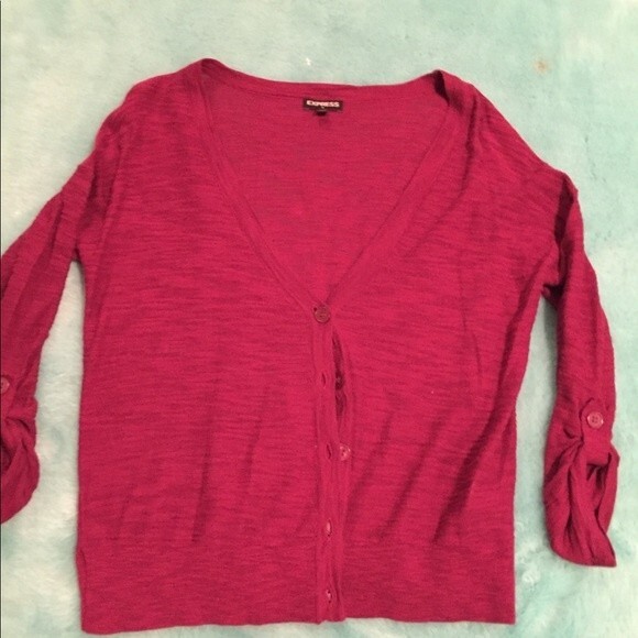 Express Sweaters - Express size medium low cut cardigan button sleeve